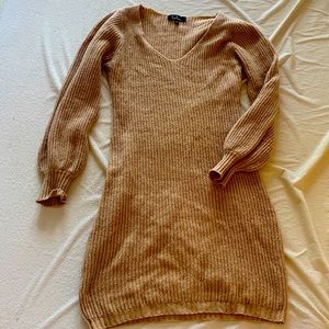 Lulus Camel Sweater Dress